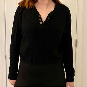 L.A. Hearts Cropped Henley Sweater